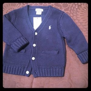 Ralph Lauren Cotton Knit Cardigan Sweater Sz 12mo